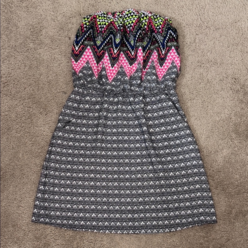 Xhilaration Strapless Dress - Pink, Green, Black, White